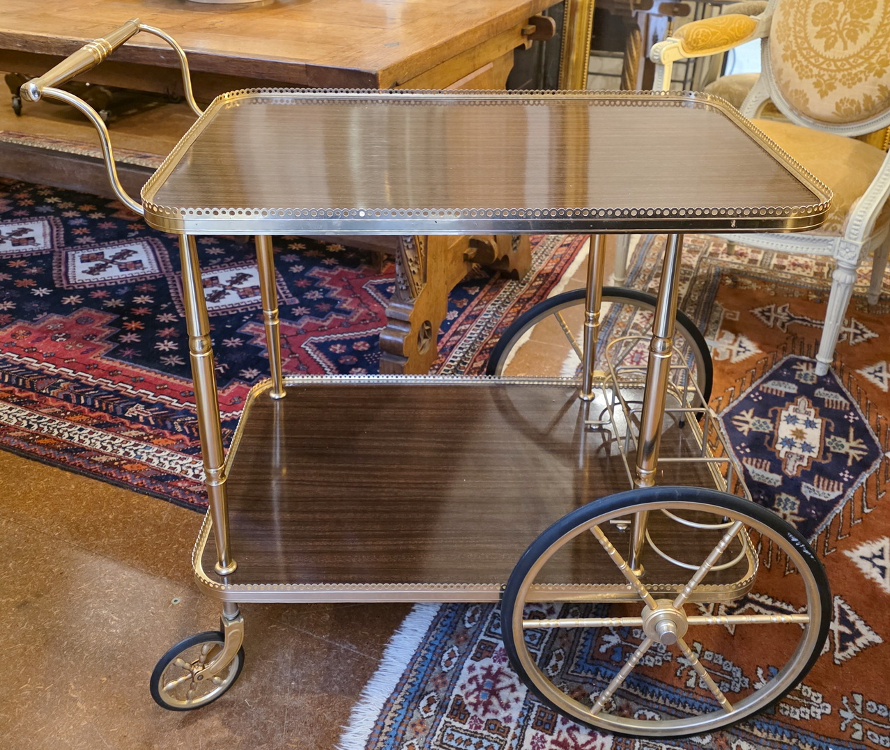 A Vintage French Drinks Trolley
